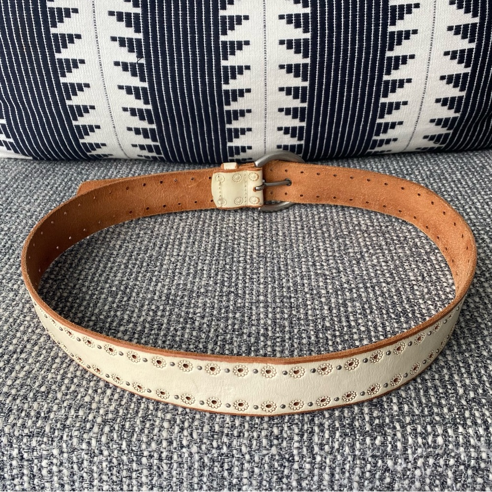 Fossil Embossed/Studded Western Leather Belt - Picture 8 of 15